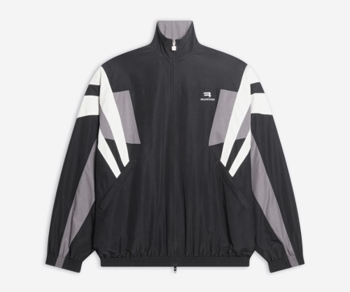 Sporty B Nylon Track Jacket In Grey